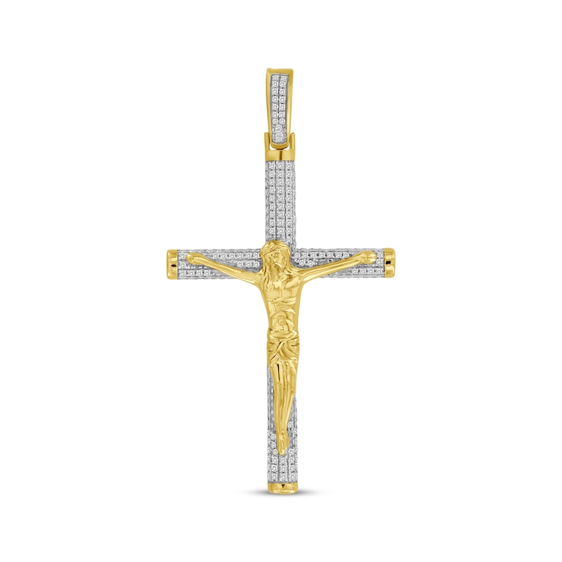 Main Image 1 of Diamond Crucifix Charm 1/3 ct tw 10K Yellow Gold