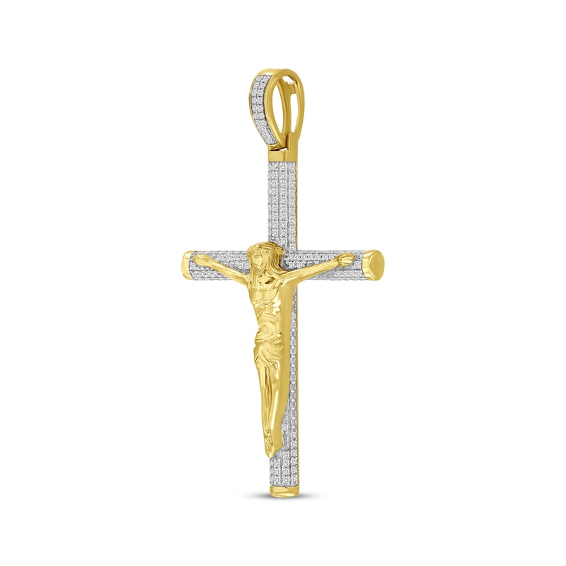 Main Image 2 of Diamond Crucifix Charm 1/3 ct tw 10K Yellow Gold