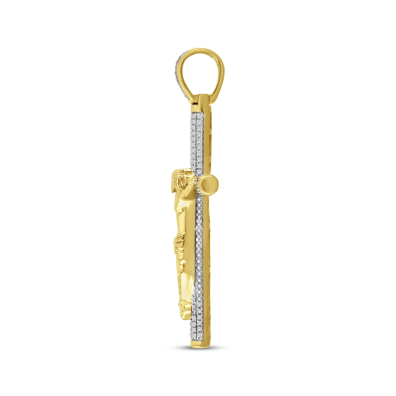 Main Image 3 of Diamond Crucifix Charm 1/3 ct tw 10K Yellow Gold