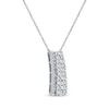 Thumbnail Image 1 of Lab-Grown Diamonds by KAY Baguette & Round-Cut Ladder Necklace 5/8 ct tw 14K White Gold 18"