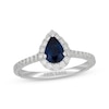 Thumbnail Image 1 of Neil Lane Pear-Shaped Natural Blue Sapphire & Diamond Engagement Ring 1/2 ct tw 14K White Gold