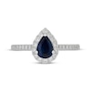 Thumbnail Image 3 of Neil Lane Pear-Shaped Natural Blue Sapphire & Diamond Engagement Ring 1/2 ct tw 14K White Gold