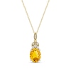 Thumbnail Image 1 of Oval-Cut Citrine & Diamond Necklace 1/10 ct tw 10K Yellow Gold 18&quot;