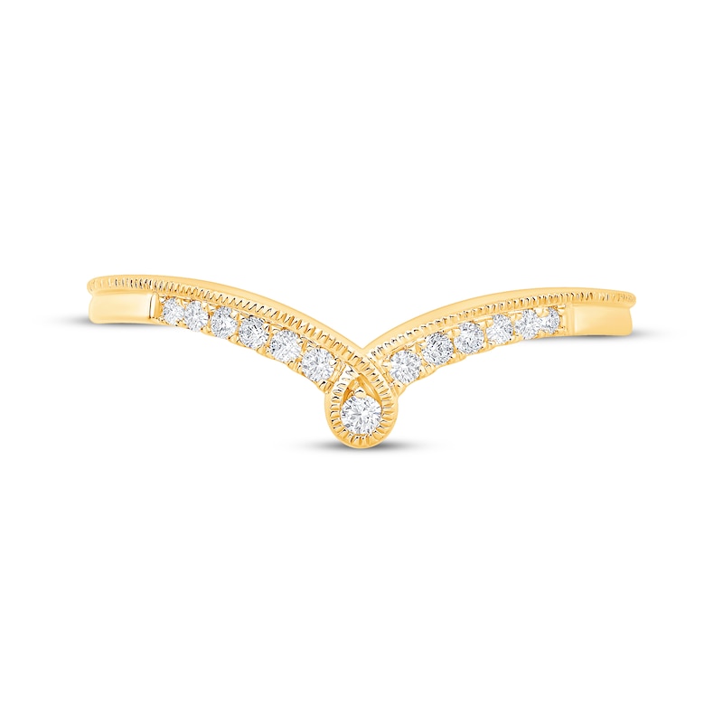 Main Image 3 of Diamond Contour Ring 1/10 ct tw 14K Yellow Gold