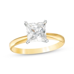 Now + Forever Certified Princess-Cut Diamond Solitaire Engagement Ring 1-1/2 ct tw 14K Yellow Gold (I/I2)