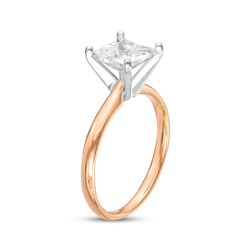 Main Image 2 of Now + Forever Certified Princess-Cut Diamond Solitaire Engagement Ring 1-1/2 ct tw 14K Rose Gold (I/I2)