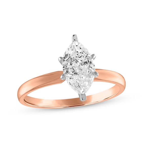 Marquise-Cut Diamond Solitaire Engagement Ring 1/2 ct tw 14K Rose Gold (I/I2)