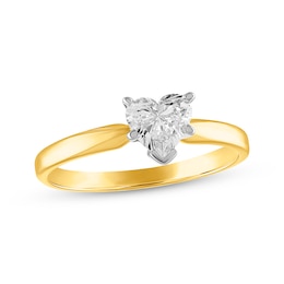 Now + Forever Heart-Shaped Diamond Solitaire Engagement Ring 1/2 ct tw 14K Yellow Gold (I/I2)