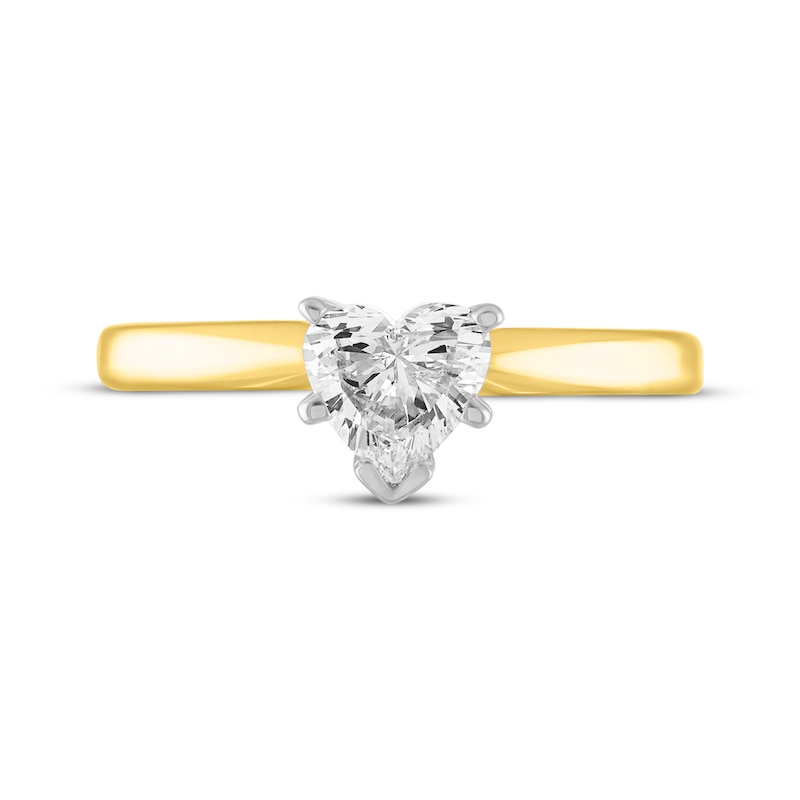 Main Image 3 of Heart-Shaped Diamond Solitaire Engagement Ring 1/2 ct tw 14K Yellow Gold (I/I2)