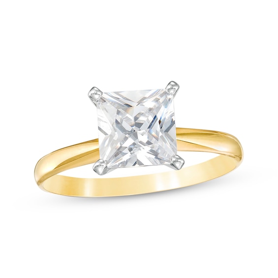 Now + Forever Certified Princess-Cut Diamond Solitaire Engagement Ring 2 ct tw 14K Yellow Gold (I/I2)