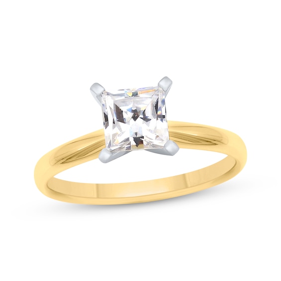 Certified Princess-Cut Diamond Solitaire Engagement Ring 1 ct tw 14K Two-Tone Gold (I/I1)