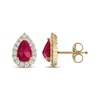 Thumbnail Image 3 of Greenland Rubies Collection Pear-Shaped Natural Ruby & Lab-Grown Diamond Earrings 1/4 ct tw 14K Yellow Gold