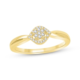 Multi-Diamond Eye Promise Ring 1/10 ct tw 10K Yellow Gold