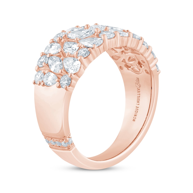 Monique Lhuillier Bliss Marquise, Pear & Round-Cut Lab-Created Diamond Anniversary Ring 2 ct tw 18K Rose Gold