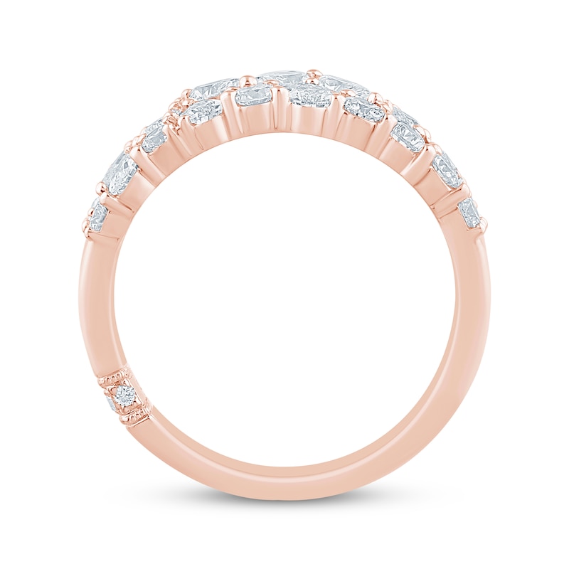 Monique Lhuillier Bliss Marquise, Pear & Round-Cut Lab-Created Diamond Anniversary Ring 2 ct tw 18K Rose Gold