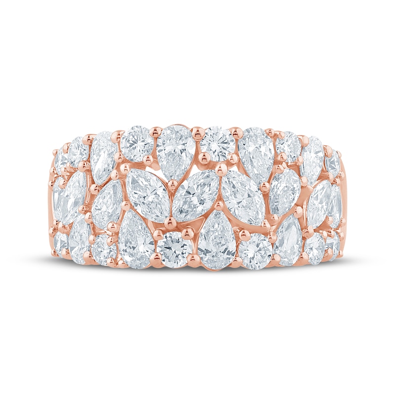 Monique Lhuillier Bliss Marquise, Pear & Round-Cut  Lab-Grown diamond Anniversary Ring 2 ct tw 18K Rose Gold