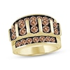 Thumbnail Image 0 of Men's Brown Diamond Four-Row Ring 3 ct tw 10K Yellow Gold