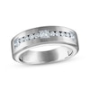 Thumbnail Image 1 of Men's Certified Square & Round-Cut Diamond Wedding Band 1 ct tw Platinum