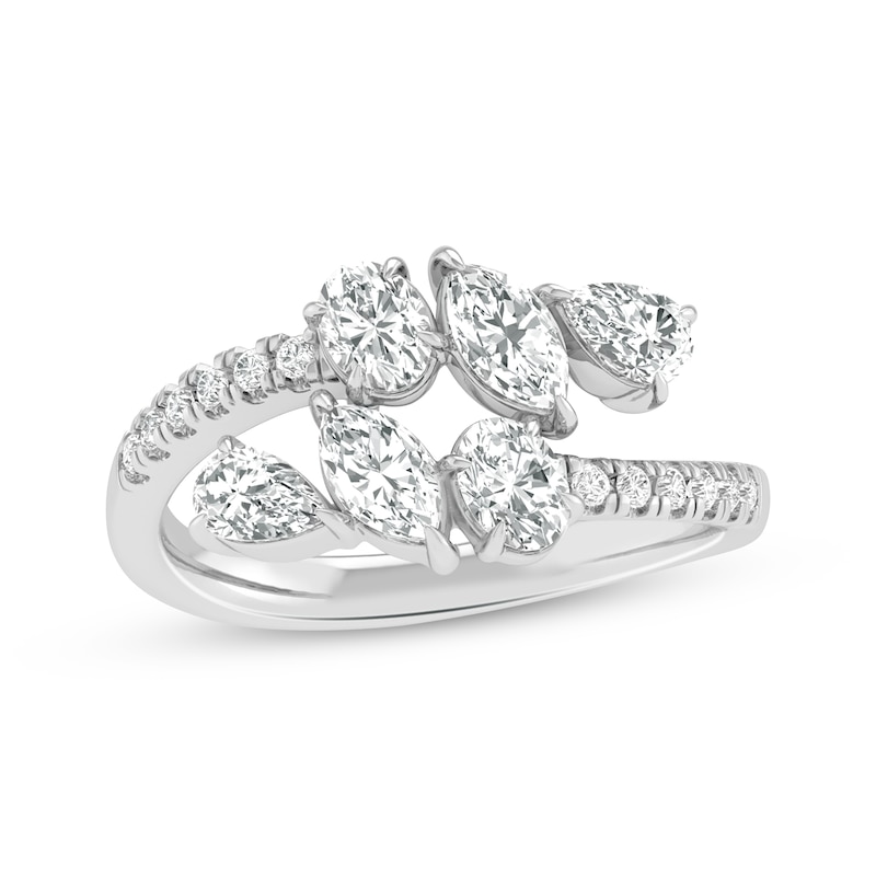 Main Image 1 of All You Are Multi-Shape Lab-Grown Diamond Bypass Ring 1-1/2 ct tw 14K White Gold