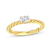 Thumbnail Image 0 of Oval-Cut Diamond Solitaire Rope Shank Engagement Ring 1/3 ct tw 14K Yellow Gold (I/I2)