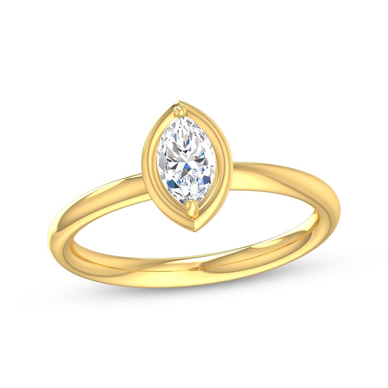 Marquise-Cut Diamond Solitaire Engagement Ring 1/3 ct tw 14K Yellow Gold (I/I2)