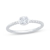 Thumbnail Image 0 of Oval-Cut Diamond Solitaire Rope Shank Engagement Ring 1/5 ct tw 14K White Gold (I/I1)