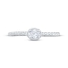 Thumbnail Image 2 of Oval-Cut Diamond Solitaire Rope Shank Engagement Ring 1/5 ct tw 14K White Gold (I/I1)