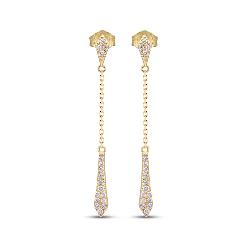 Main Image 2 of Diamond Chain Dangle Earrings 1/5 ct tw 10K Yellow Gold