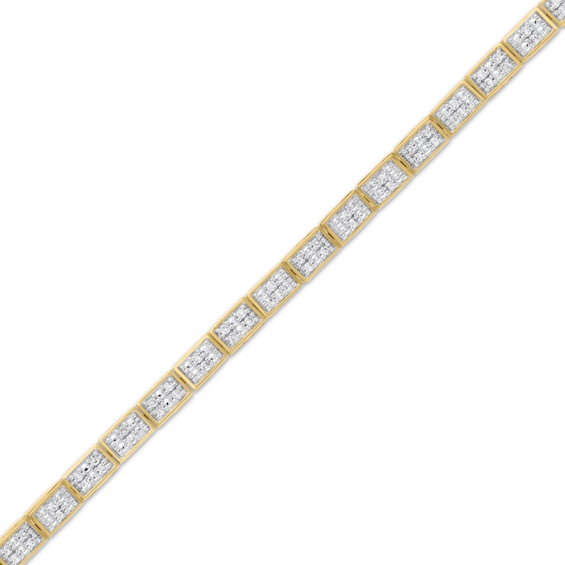 Main Image 2 of Diamond Rectangle Link Bracelet 1/2 ct tw ct tw 10K Yellow Gold 7&quot;