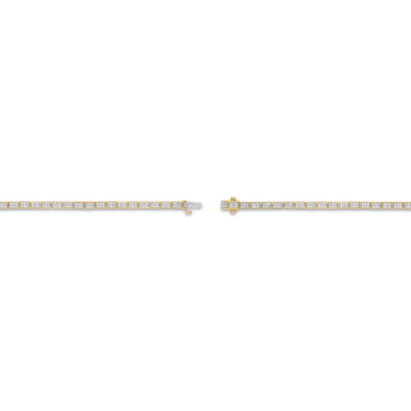 Main Image 3 of Diamond Rectangle Link Bracelet 1/2 ct tw ct tw 10K Yellow Gold 7&quot;