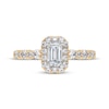 Thumbnail Image 3 of Lab-Grown Diamonds by KAY Emerald-Cut Halo Engagement Ring 3/4 ct tw 14K Yellow Gold