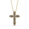 Thumbnail Image 1 of Le Vian Chocolate Waterfall Diamond Cross Necklace 7/8 ct tw 14K Honey Gold 19”