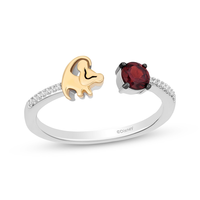 Main Image 1 of Disney Treasures The Lion King &quot;Simba&quot; Garnet & Diamond Accent Ring Sterling Silver & 10K Yellow Gold