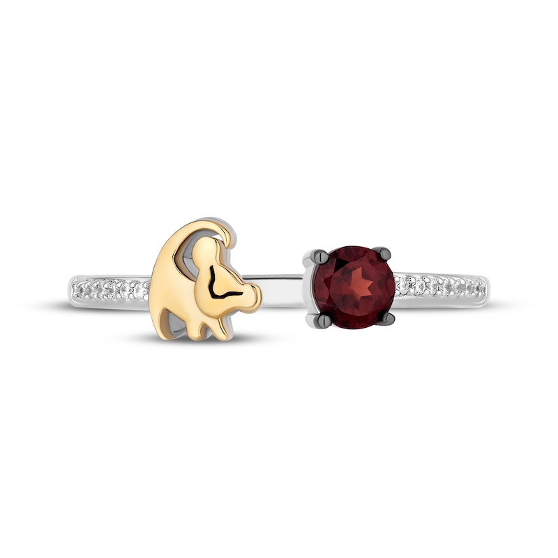 Main Image 4 of Disney Treasures The Lion King &quot;Simba&quot; Garnet & Diamond Accent Ring Sterling Silver & 10K Yellow Gold