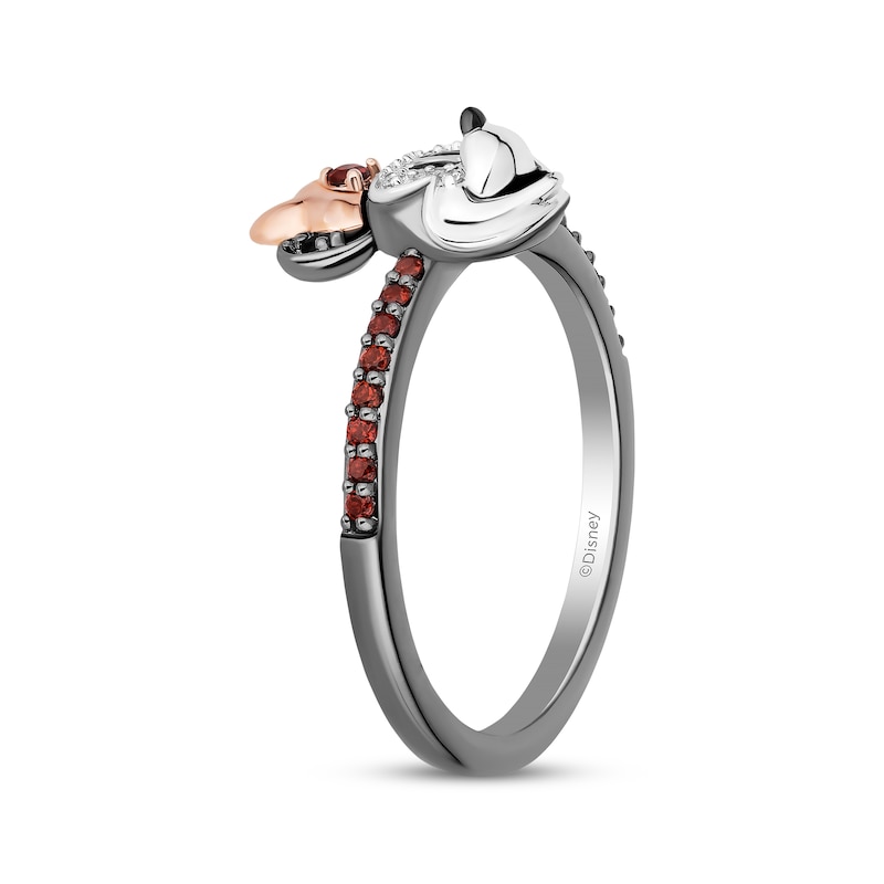 Main Image 2 of Disney Treasures Minnie Mouse Garnet & Diamond Ring Sterling Silver & 10K Rose Gold