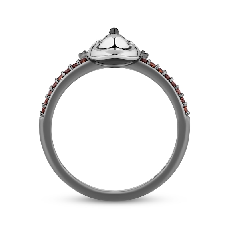 Main Image 3 of Disney Treasures Minnie Mouse Garnet & Diamond Ring Sterling Silver & 10K Rose Gold