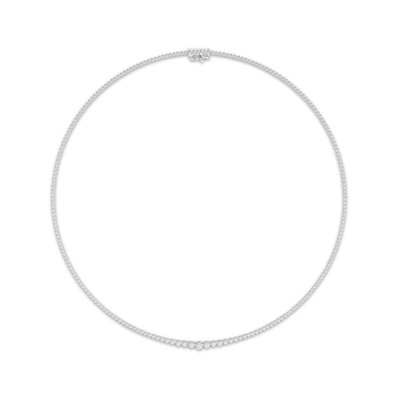 Main Image 2 of THE LEO Diamond Riviera Necklace 4 ct tw 14K White Gold 16&quot;