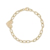 Thumbnail Image 1 of Hollow &quot;Love&quot; Heart Paperclip Chain Bracelet 10K Yellow Gold 7.5&quot;