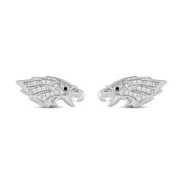 True Fans Philadelphia Eagles 1/15 ct tw Diamond Logo Stud Earrings Sterling Silver