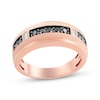 Thumbnail Image 1 of Now + Forever Men's Black & White Diamond Wedding Band 3/8 ct tw 10K Rose Gold