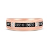 Thumbnail Image 4 of Now + Forever Men's Black & White Diamond Wedding Band 3/8 ct tw 10K Rose Gold