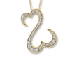 Thumbnail Image 1 of Open Hearts Necklace 1 ct tw Diamonds 14K Yellow Gold