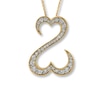 Thumbnail Image 2 of Open Hearts Necklace 1 ct tw Diamonds 14K Yellow Gold