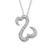 Thumbnail Image 1 of Open Hearts Necklace 1 ct tw Diamonds 14K White Gold