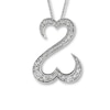 Thumbnail Image 2 of Open Hearts Necklace 1 ct tw Diamonds 14K White Gold