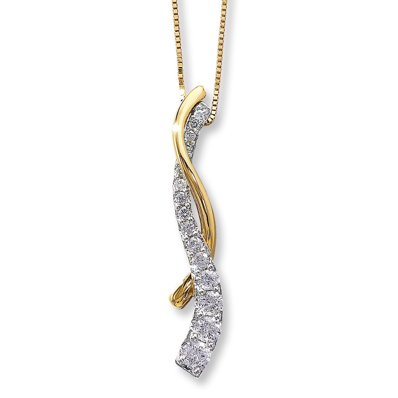 Journey Diamond Necklace 1/2 ct tw Round-cut 14K Two-Tone Gold | Kay