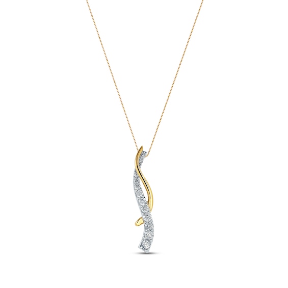 Journey Diamond Necklace 1 ct tw Round-cut 14K Two-Tone Gold