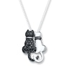 Thumbnail Image 0 of Cat Necklace 1/3 ct tw Black Diamonds Sterling Silver