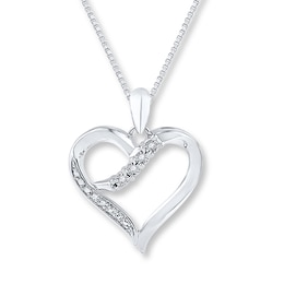 Heart Necklace Diamond Accents Sterling Silver