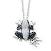 Thumbnail Image 1 of Black & White Diamond Frog Necklace 1/3 ct tw  Sterling Silver 18&quot;